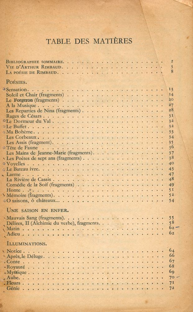 『ARTHUR RIMBAUD : PAGES CHOISIES』 2