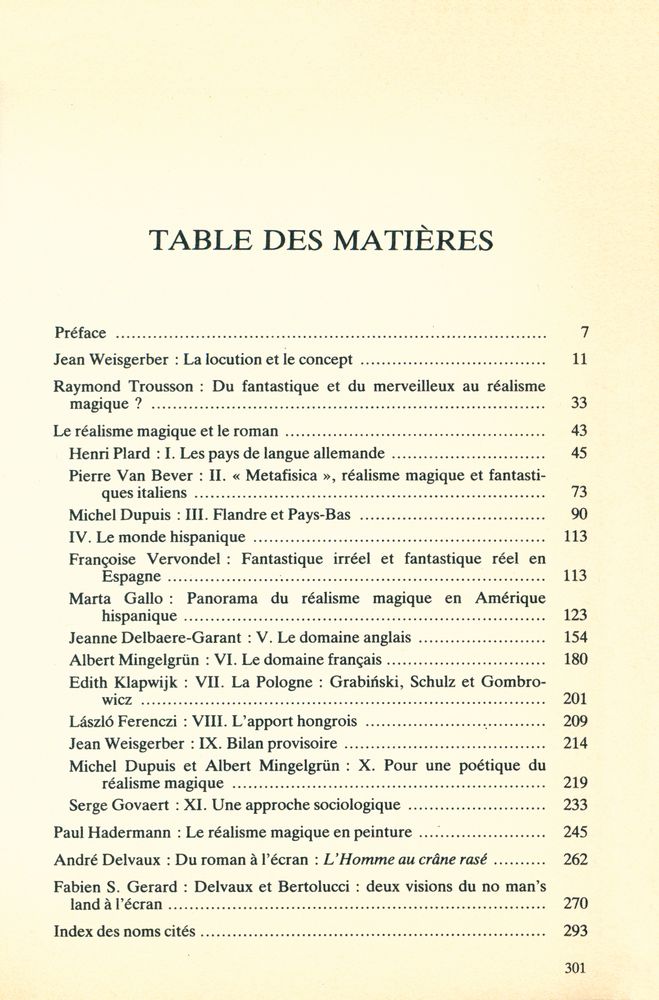 『CAHIERS DES AVANT - GARDES - LE RÉALISME MAGIQUE : Roman, Peinture et cinéma』 2