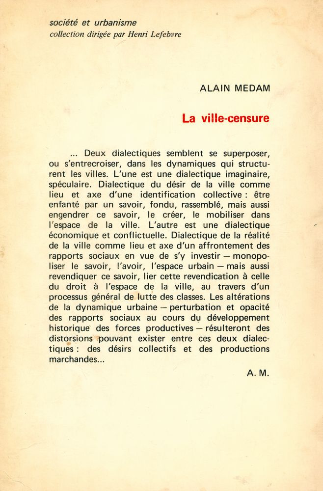 『Société et urbanisme - la ville - censure』 5