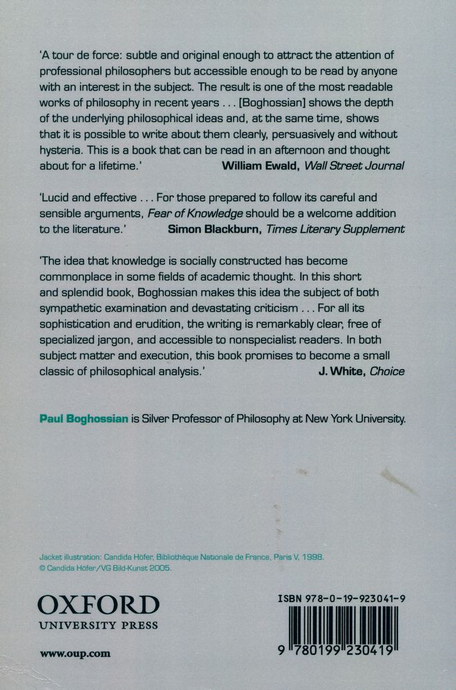 『Fear of Knowledge : Against Relativism and Constructivism』 3