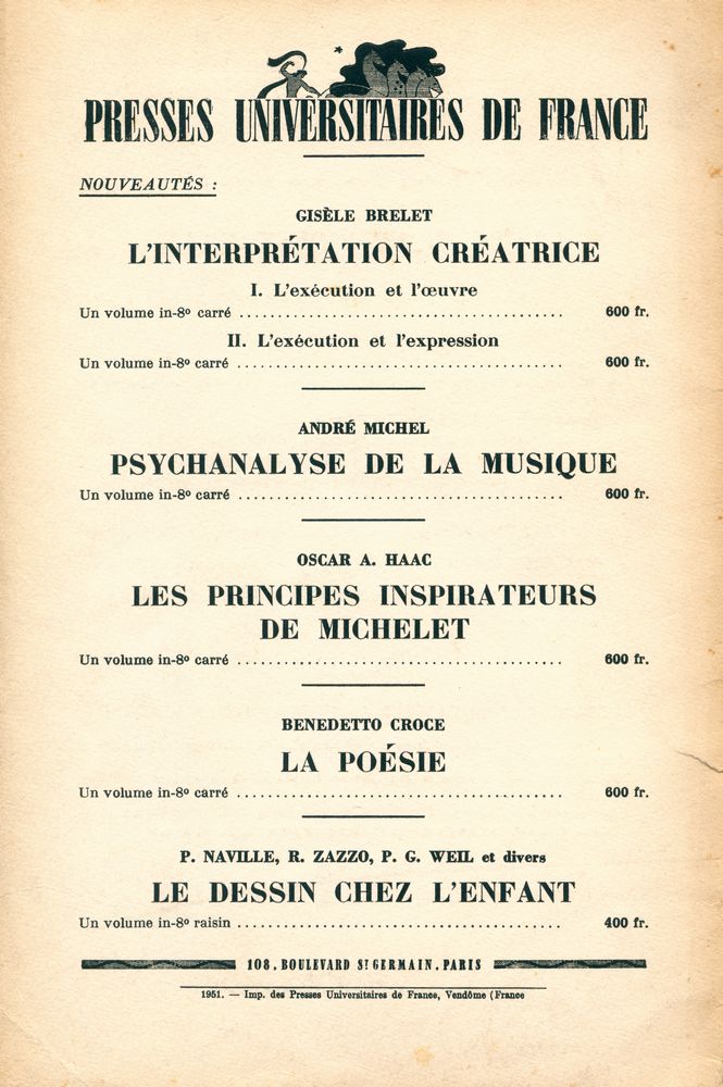『REVUE D'ESTHÉTIQUE』 TOME QUATRE - FASCICULE 2 AVRIL - JUIN 1951 3