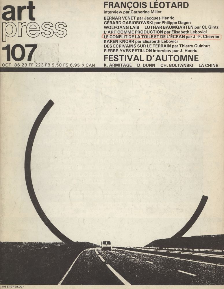 『art press』 107 OCTOBER 1986 1