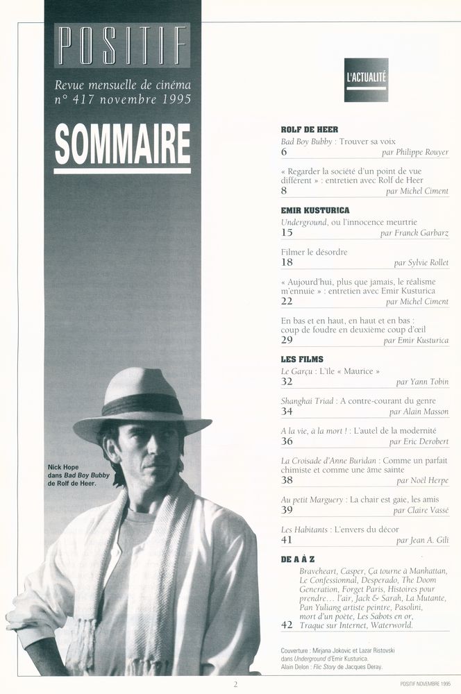 『POSITIF』 N° 417 NOVEMBRE 1995 2