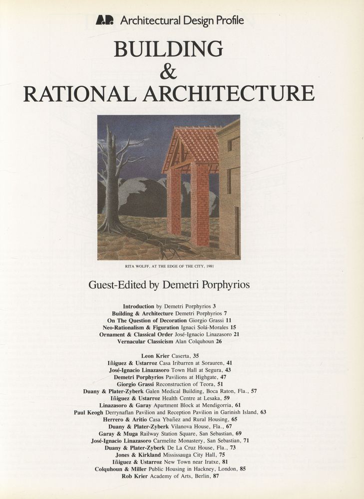 『Architectural Design 54 - BUILDING & RATIONAL ARCHITECTURE』 3