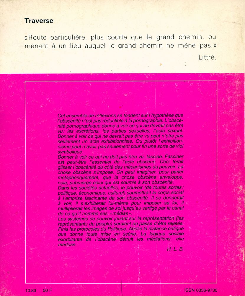 『TRAVERSES』 29 Octobre 1983 3