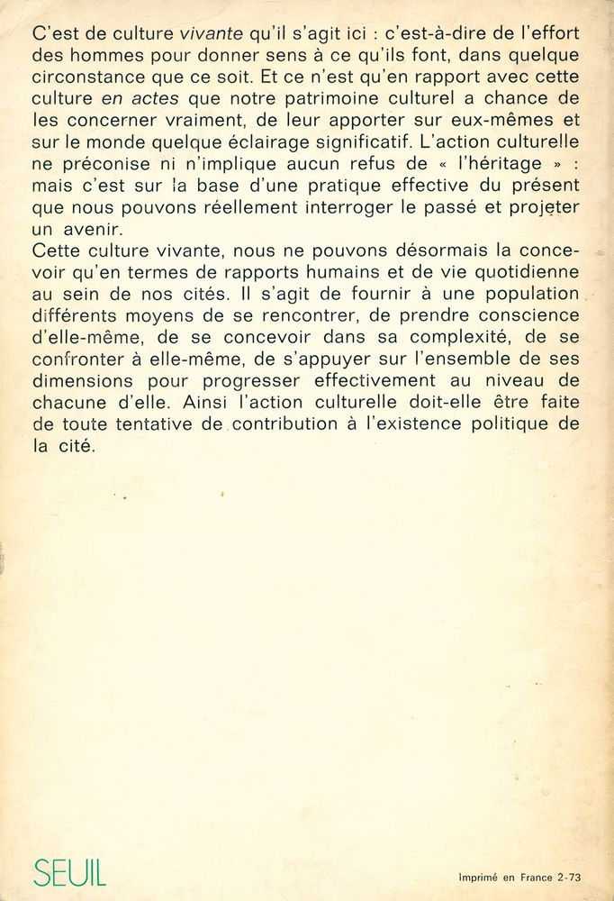 『L'ACTION CULTURELLE DANS LA CITÉ』 3