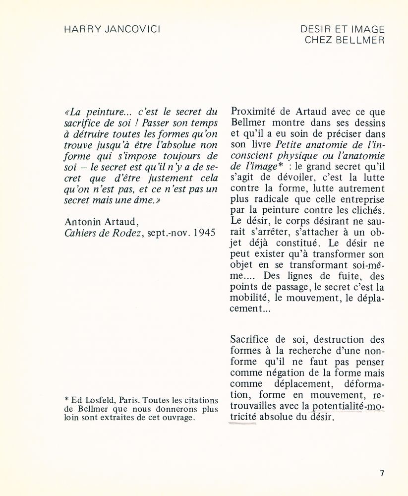 『BELLMER : DESSINS ET SCULPTURES』 2