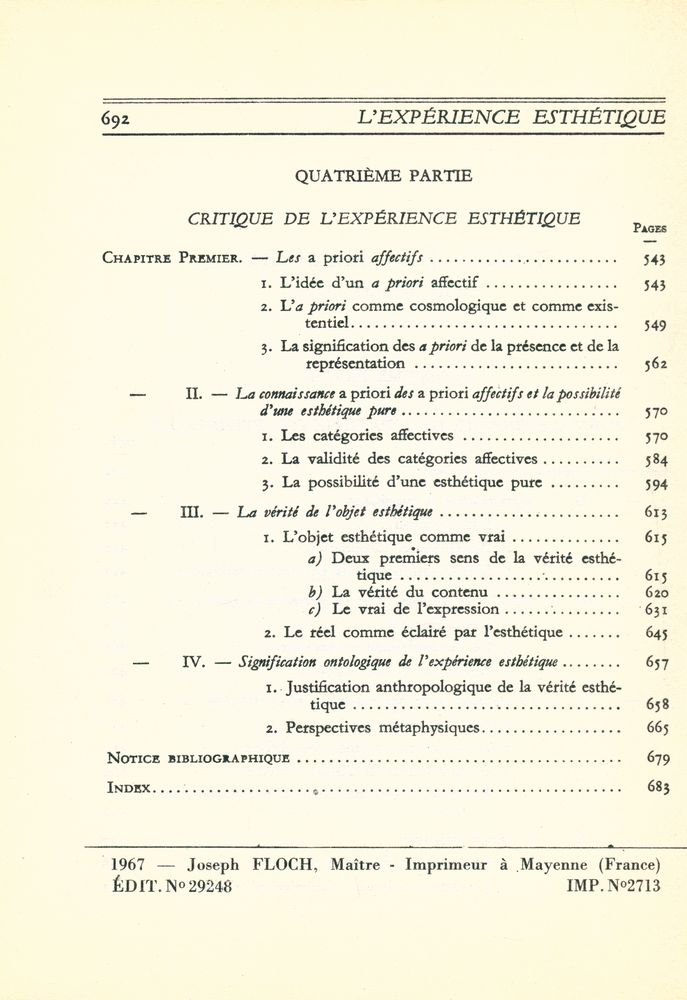 『ÉPIMÉTHÉE : Essais philosophiques Collection digrée par Jean HYPOLLITE : PHÉNOMÉNOLOGIE DE L'EXPÉRIENCE ESTHÉTIQUE : TOME SECOND : LA PERCEPTION ESTHÉTIQUE』 3