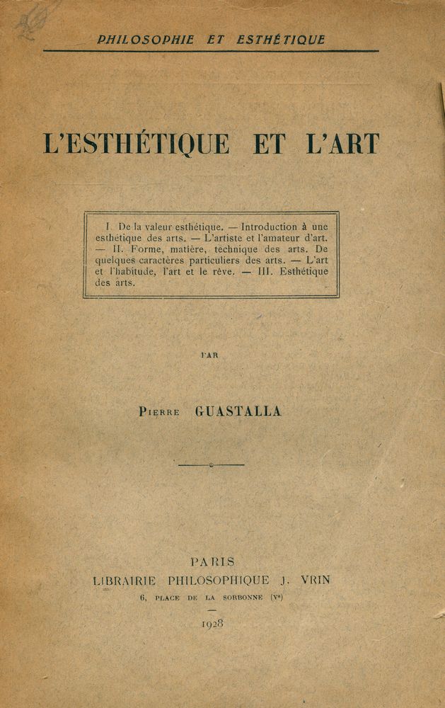 『L'ESTHÉTIQUE ET L'ART』 1