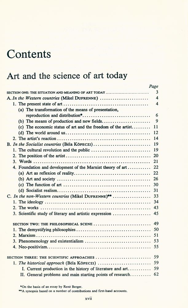 『Main trends in aesthetics and the sciences of art』 2