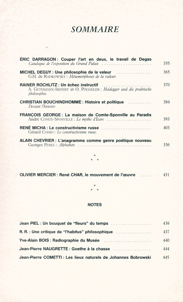 『CRITIQUE』 N° 492 2