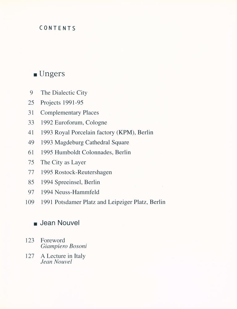 『Oswald Mathias Ungers : The Dialectic City/Jean Nouvel : Architecture and Design 1976 - 1995』 2