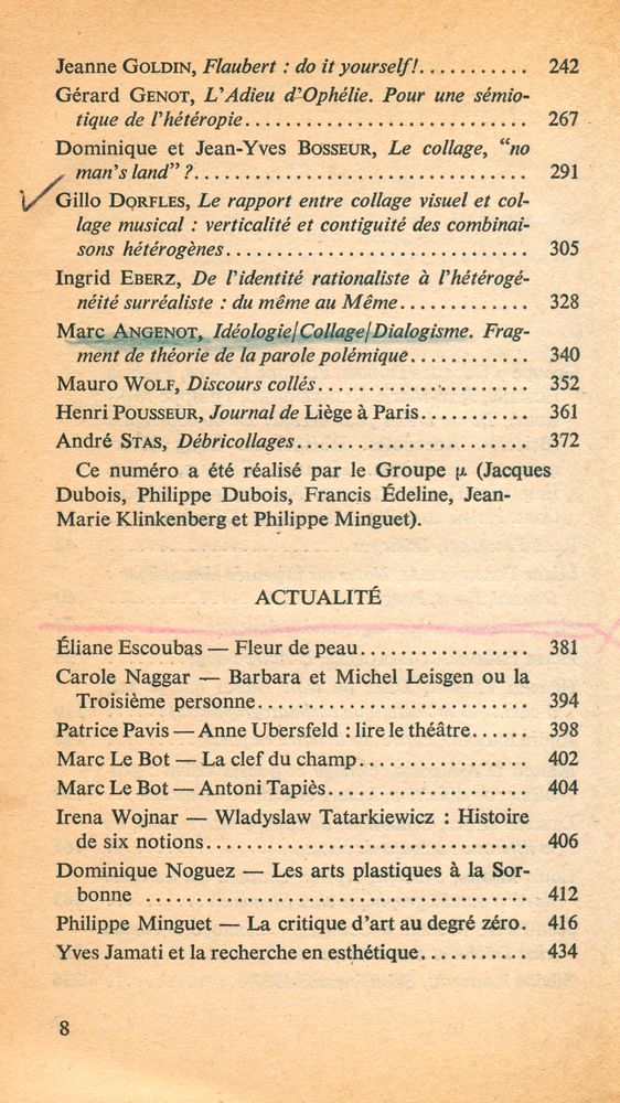 『Collages : Revue d'Esthétique, 1978. 3/4』 3