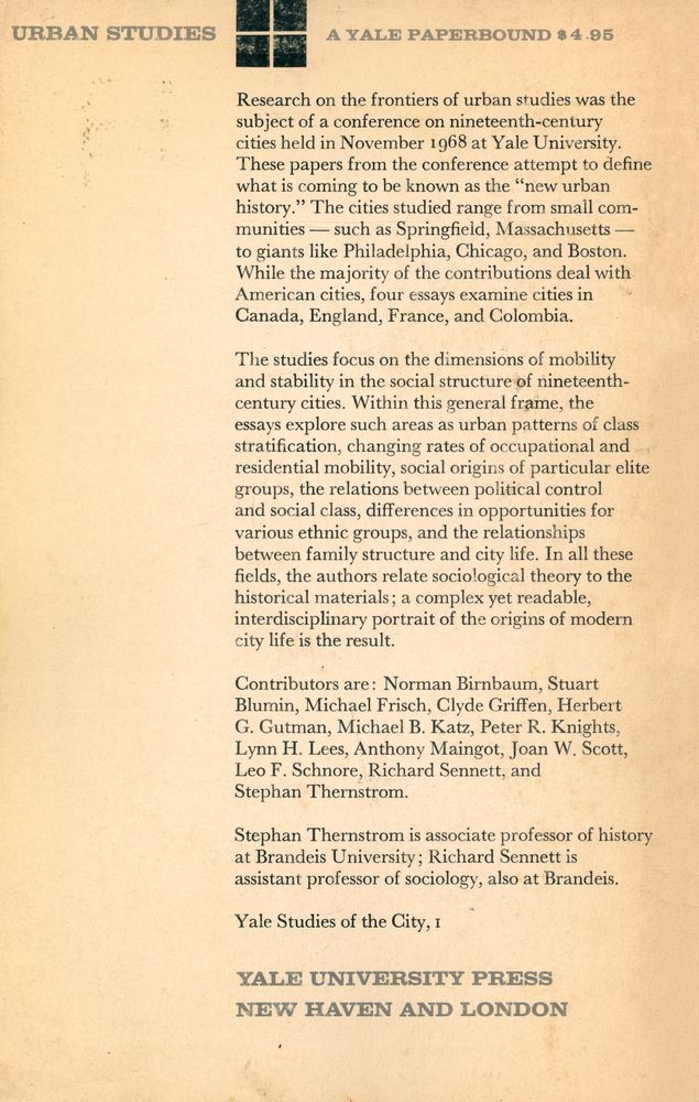 『NINETEENTH - CENTURY CITIES : ESSAYS IN THE NEW URBAN HISTORY』 4