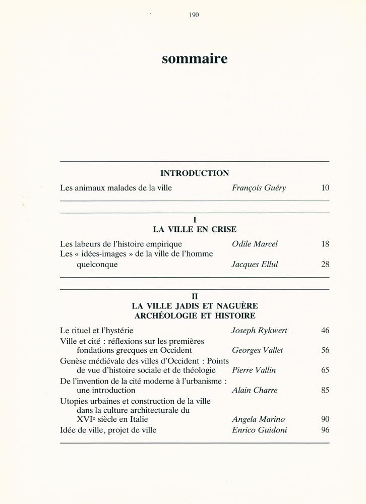 『L'IDÉE DE LA VILLE : ACTES DU COLLOQUE INTERNATIONAL DE LYON』 2