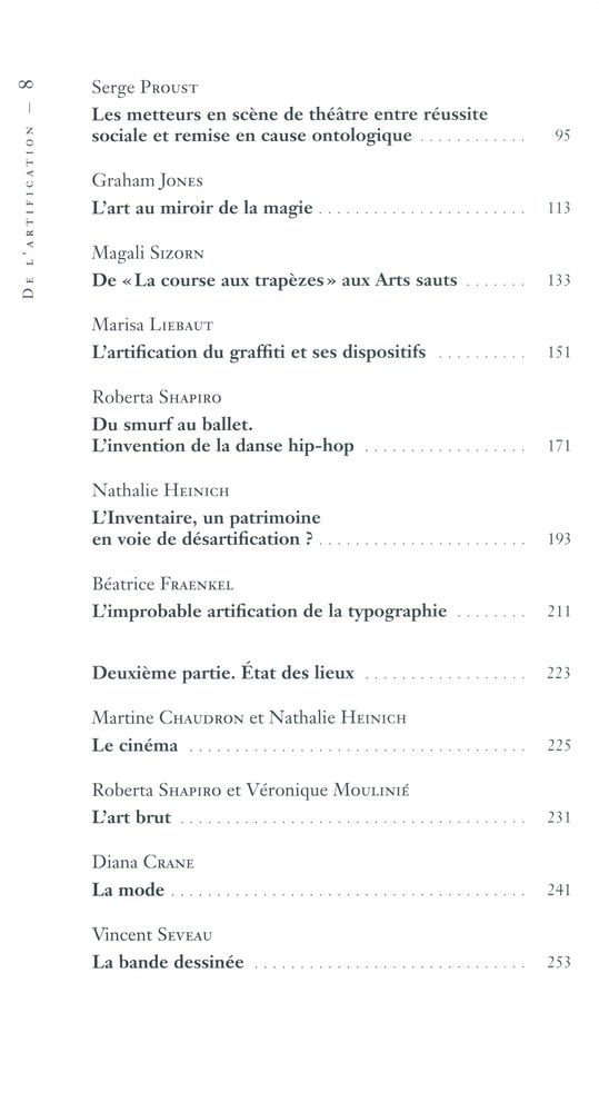 『De l'artification : Enquêtes sur le passage à l'art』 3