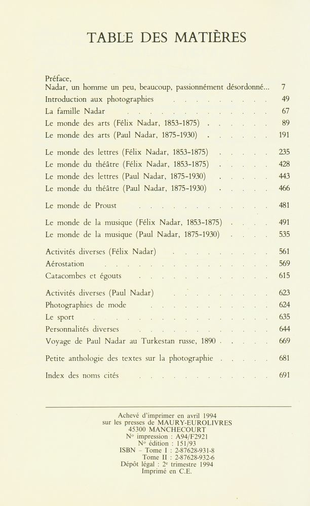 『NADAR : PHOTOGRAPHIES』 2