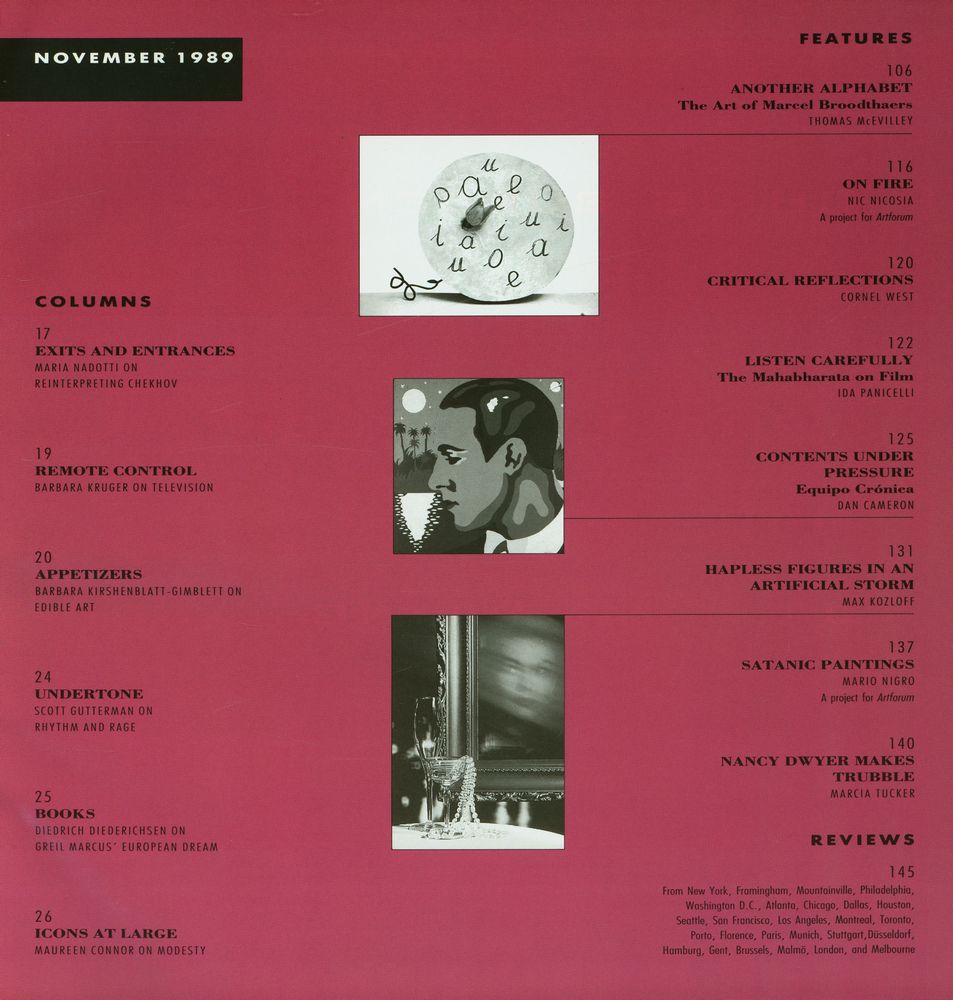 『ARTFORUM INTERNATIONAL』 NOVEMBER 1989 XXVIII No.3 2