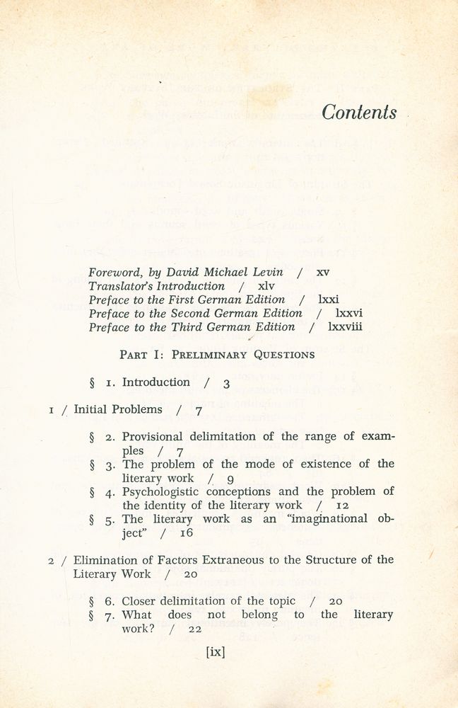 『Studies in Phenomenology and Existential Philosophy - The Literary Work of Art : An Investigation of the Borderlines of Ontology, Logic, and Theory of Language』 2