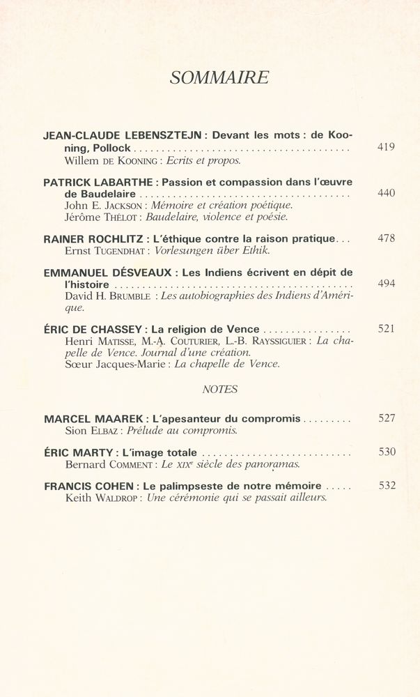 『CRITIQUE』 Juin - Juillet 1994,  TOME XLX. - Nº 565 - 566 2