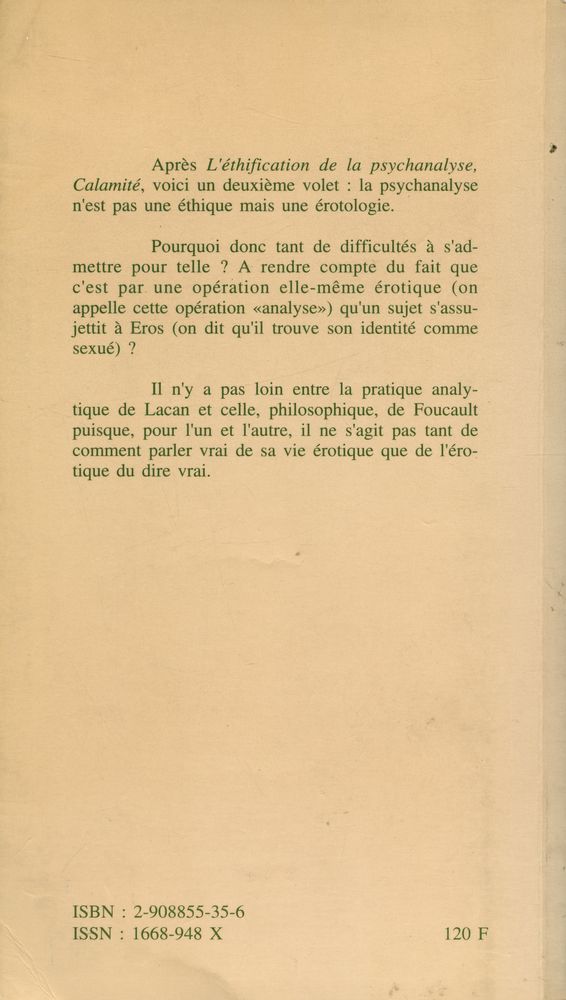 『LA PSYCHANALYSE: UNE ÉROTOLOGIE DE PASSAGE』 3