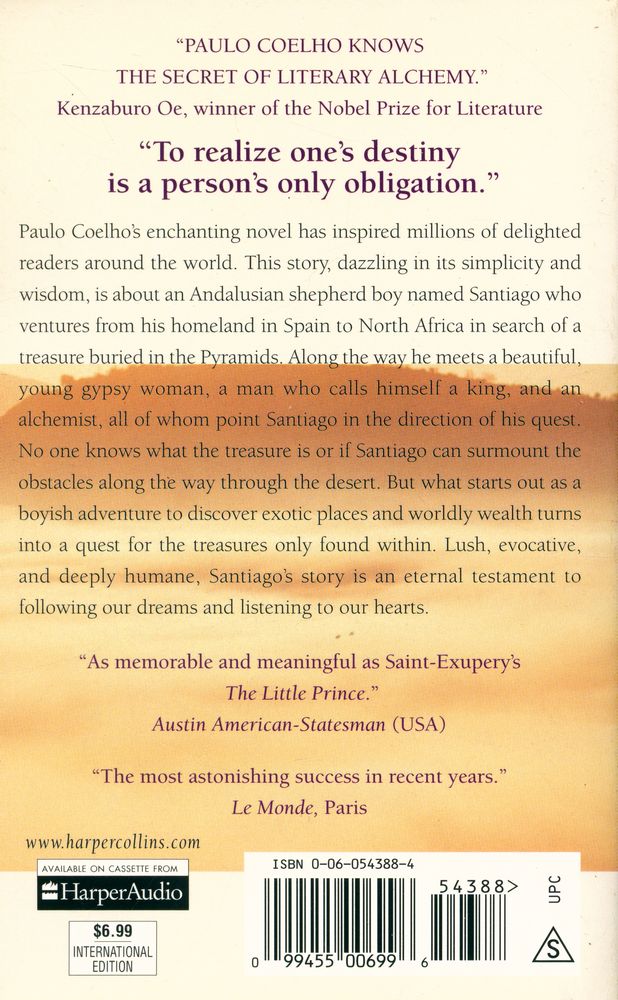 『THE ALCHEMIST : A Fable About Following Your Dream』 3