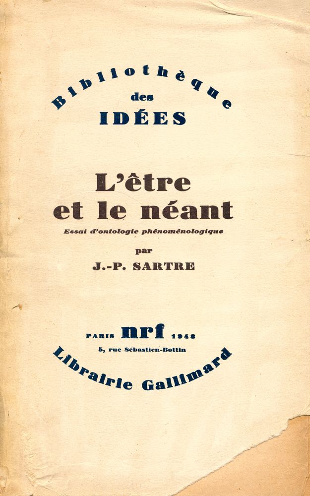 『L'être et le néant : Essai d'ontologie phénoménologique』 1