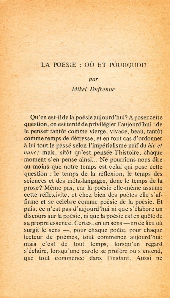 『IL Y A DES POÈTES PARTOUT: Revue d'Esthétique n°3 - 4/1975』 2