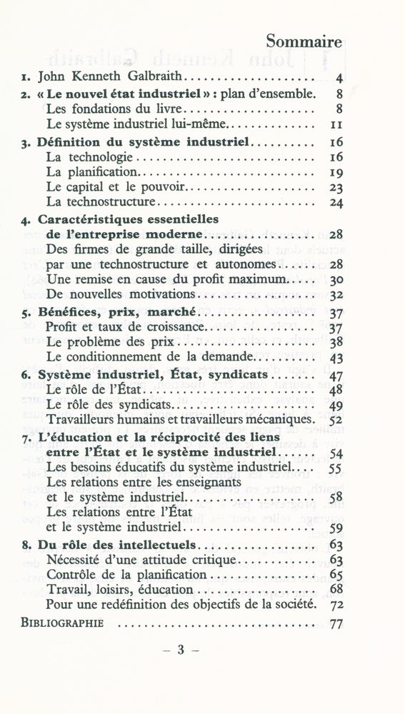 『PROFIL D'UNE ŒUVRE SICENCES HUMAINES 201 : LE NOUVEL ÉTAT INDUSTRIEL GALBRAITH』 2