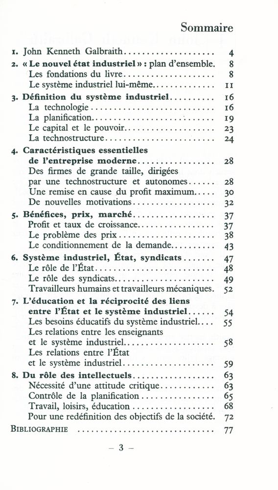 『PROFIL D'UNE ŒUVRE SICENCES HUMAINES 201 : LE NOUVEL ÉTAT INDUSTRIEL GALBRAITH』 3