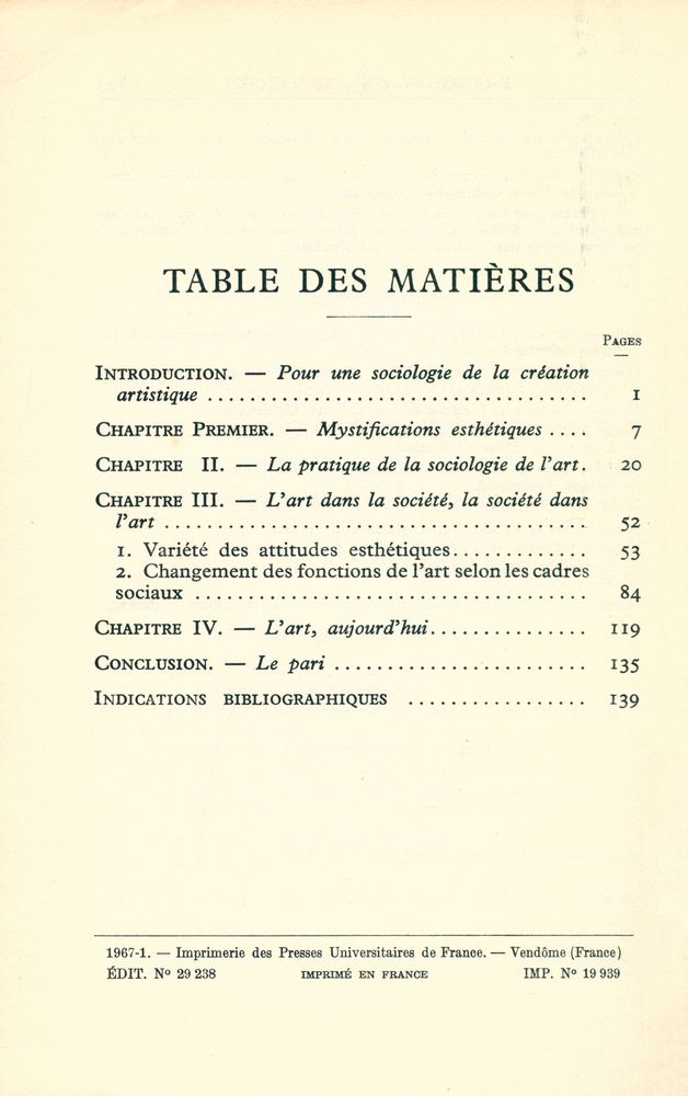 『SOCIOLOGIE DE L'ART』 2