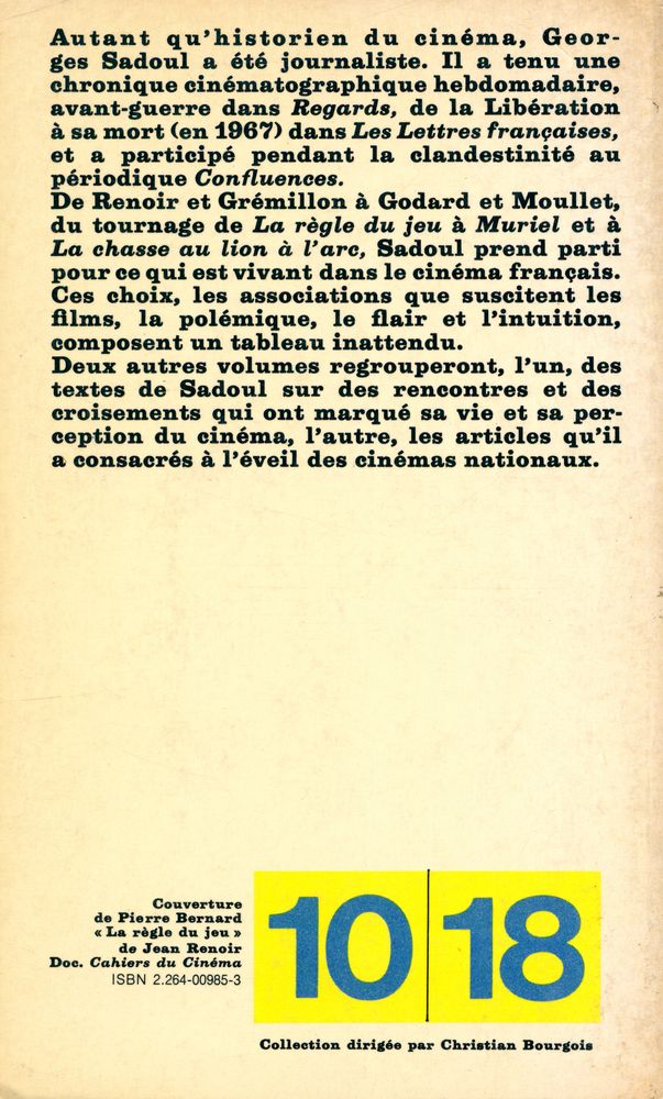 『ECRITS 1 : CHRONIQUES DU CINÉMA FRANÇAIS, 1939 - 1967』 5