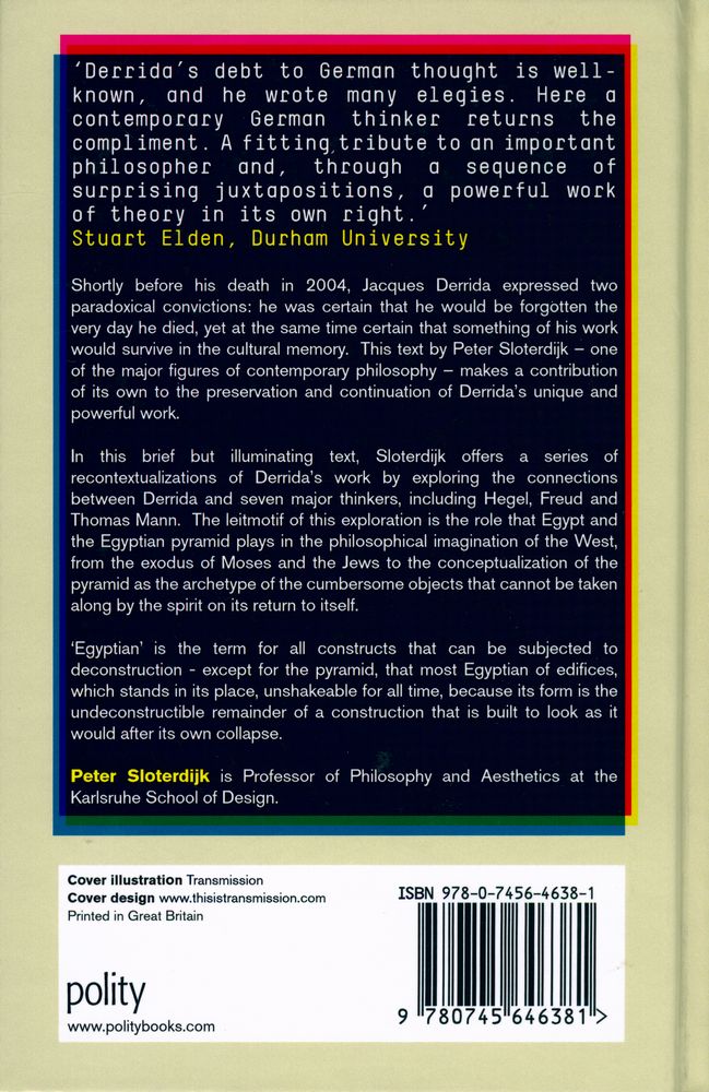 『Derrida, An Egyptian : On the problem of the Jewish Pyramid』 3