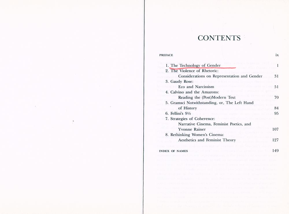 『Technologies of gender』 2