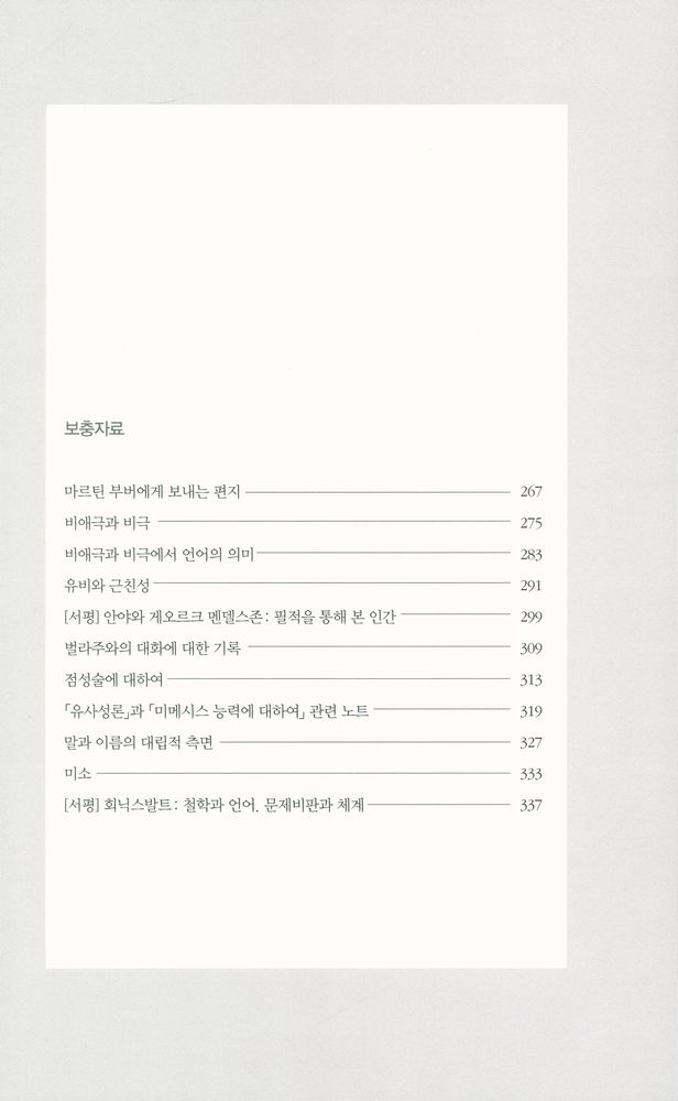 『발터 벤야민 선집 6 - 언어 일반과 인간의 언어에 대하여/번역자의 과제 외』  3