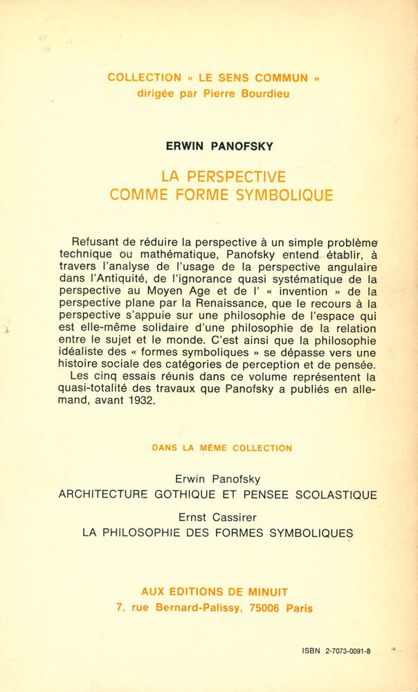 『la perspective comme forme symbolique et autres essais』 3
