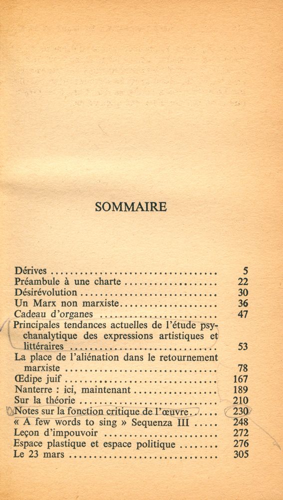 『DÉRIVE A PARTIR DE MARX ET FREUD』 2