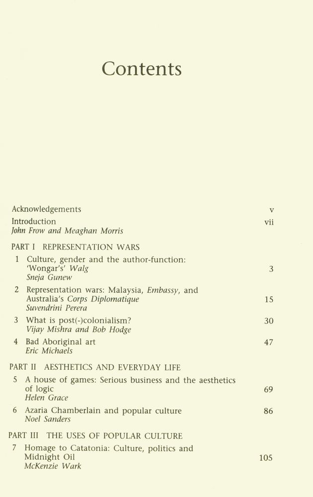 『Australian Cultural Studies: A Reader』 2