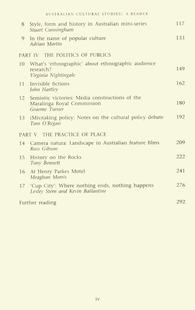 『Australian Cultural Studies: A Reader』 3