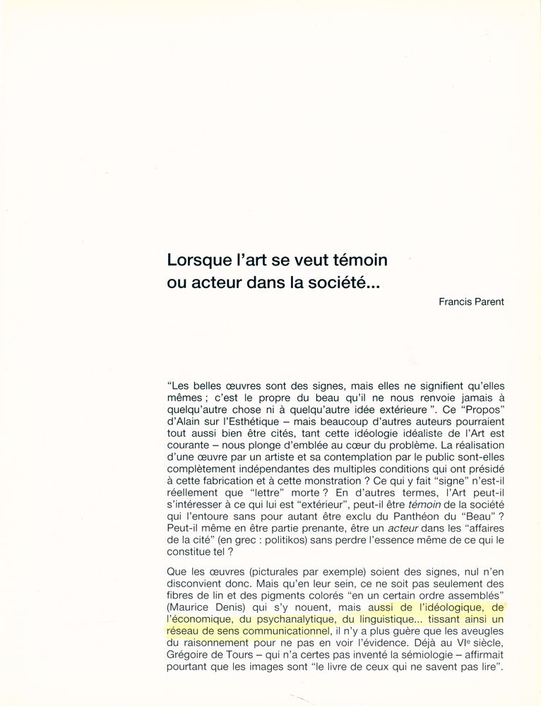 《L'art dans la société : témoin ou acteur》 2