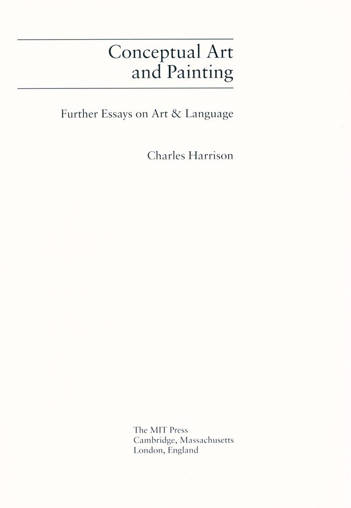 『Conceptual art and painting : further essays on art & language』 1