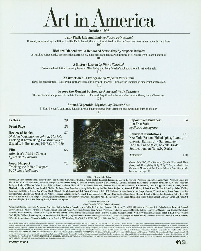 『Art in America』 Vol.86 No.10 October 1998 2