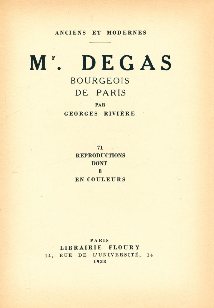 『Mr. DEGAS : BOURGEOIS DE PARIS』 1