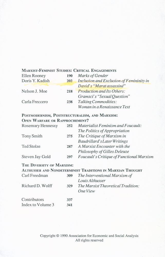 『Rethinking MARXISM』 Fall - Winter 1990 3