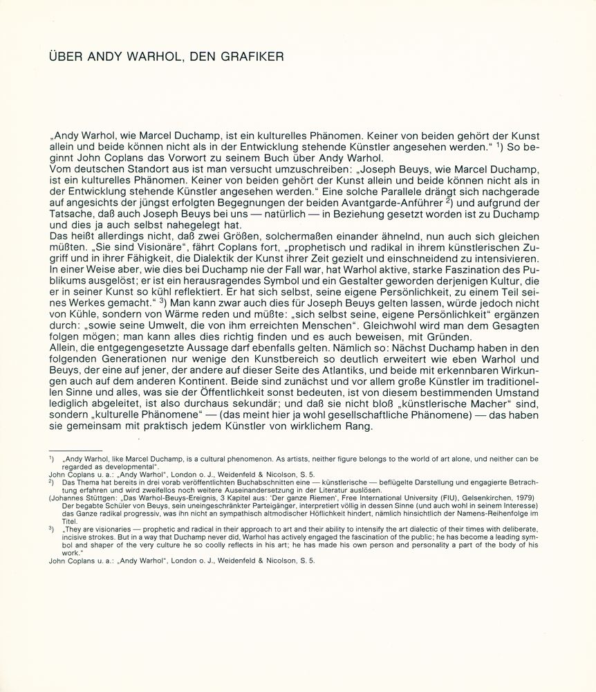 『ANDY WARHOL : DAS GRAPHISCHE WERK , 1962 - 1980』 2