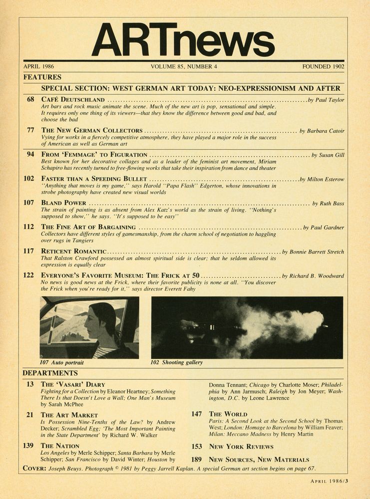 『ARTnews』 VOLUME 85, NUMBER 4 2