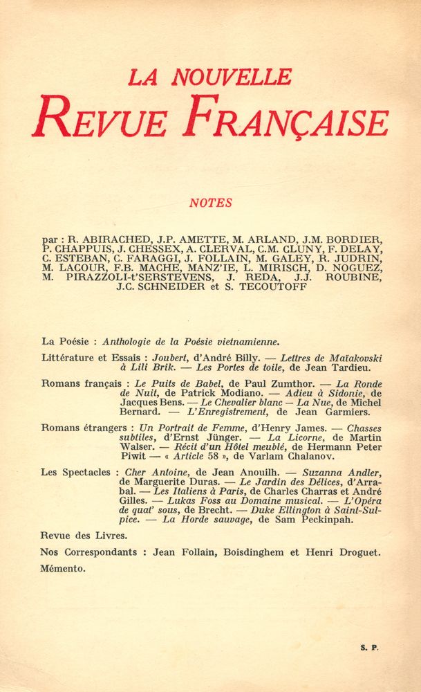 『La Nouvelle Revue Française』 N°206 3