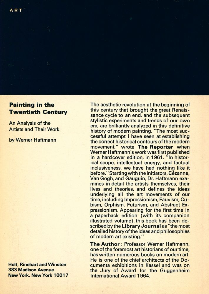 『Painting in the Twentieth Century : AN ANALYSIS OF THE ARTISTS AND THEIR WORK』 6