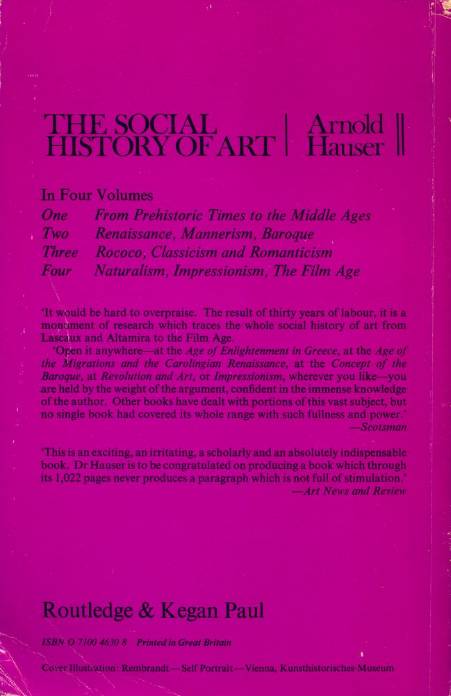 『THE SOCIAL HISTORY OF ART VOLUME TWO : Renaissance, Mannerism and Baroque』 6