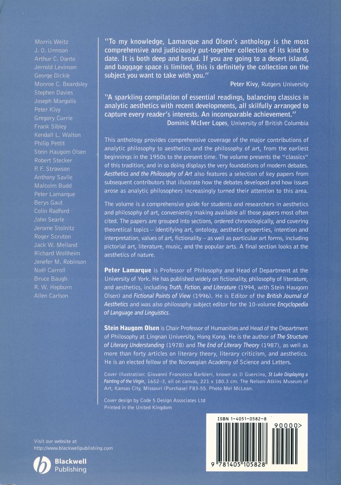 『Aesthetics and the philosophy of art : the analytic tradition : an anthology』 6